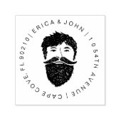 Benutzerdefinierte Adresse Bearded man Self-Ink-Rü Permastempel (Design)
