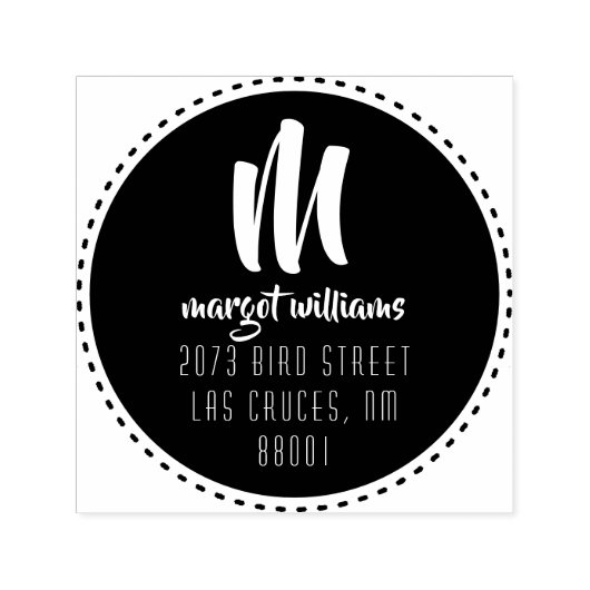 Benutzerdefinierte Adresse für das Monogramm-Skrip Permastempel (Design)