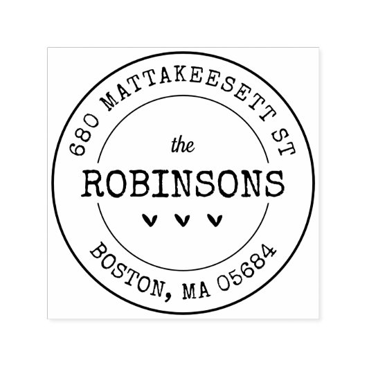 Benutzerdefinierte Adressherzen Permastempel (Design)