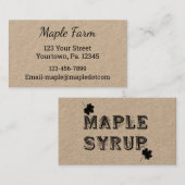 Benutzerdefinierte Ahornsirup-Kraft-Visitenkarte Visitenkarte (Vorne/Hinten)