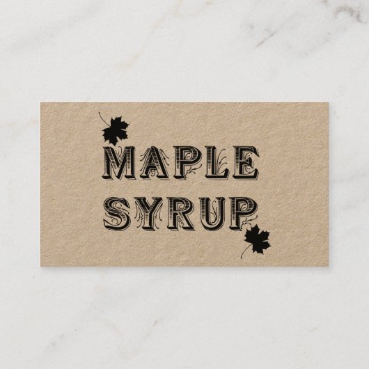 Benutzerdefinierte Ahornsirup-Kraft-Visitenkarte Visitenkarte (Rückseite)