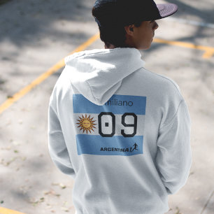 Benutzerdefinierte Albiceleste-Sonnenflagge Athlet Hoodie
