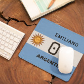 Benutzerdefinierte Albiceleste Sonnenflagge Athlet Mousepad