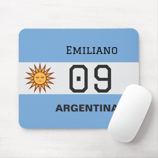 Benutzerdefinierte Albiceleste Sonnenflagge Athlet Mousepad (Mit Mouse)