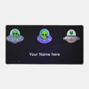 Benutzerdefinierte Alien-UFO-Name-Schreibtischmatt Schreibtischunterlage