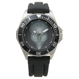 Benutzerdefinierte Alien-Uhren mit Monogramm Armbanduhr