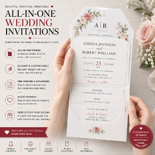Benutzerdefinierte All-in-One-Hochzeitseinladung m All In One Einladung