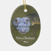 Benutzerdefinierte Alligator-Tierwelt Keramik Ornament (Hinten)