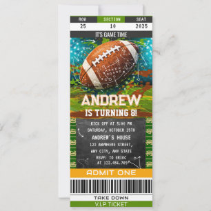 Benutzerdefinierte American Football-Ticket-Geburt Einladung