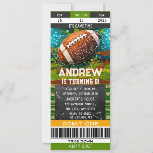 Benutzerdefinierte American Football-Ticket-Geburt Einladung