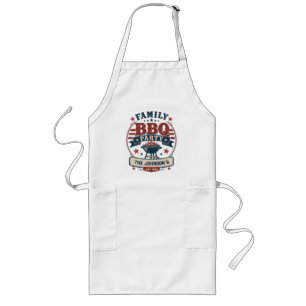 Benutzerdefinierte amerikanische Familien-BBQ-Part Lange Schürze