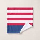 Benutzerdefinierte amerikanische Flagge Rot Weiß u Badhandtuch Set (Waschlappen)