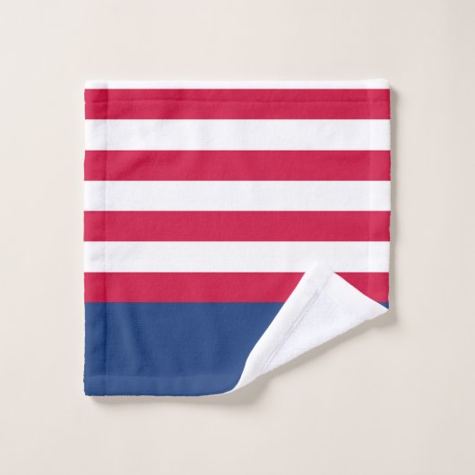 Benutzerdefinierte amerikanische Flagge Rot Weiß u Badhandtuch Set (Waschlappen)