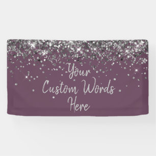 Benutzerdefinierte Amethyst- und Silber-Geburtstag Banner