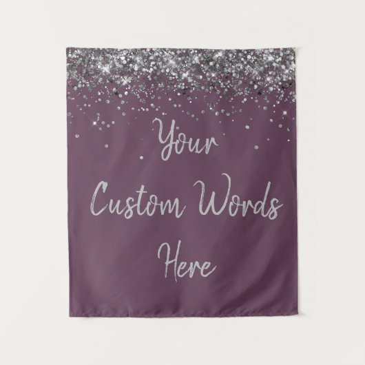 Benutzerdefinierte Amethyst- und Silber-Personalis Wandteppich (Vorderseite)