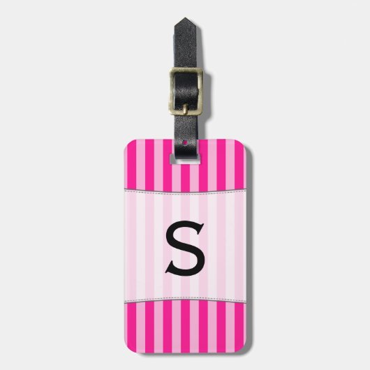 Benutzerdefinierte anfängliche + hellrosa und tief gepäckanhänger (Vorderseite vertikal)