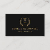 Benutzerdefinierte Anfangs- und Namensfarbe Schwar Visitenkarte (Vorderseite)