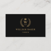 Benutzerdefinierte Anfangs- und Namensfarbe Schwar Visitenkarte (Vorderseite)