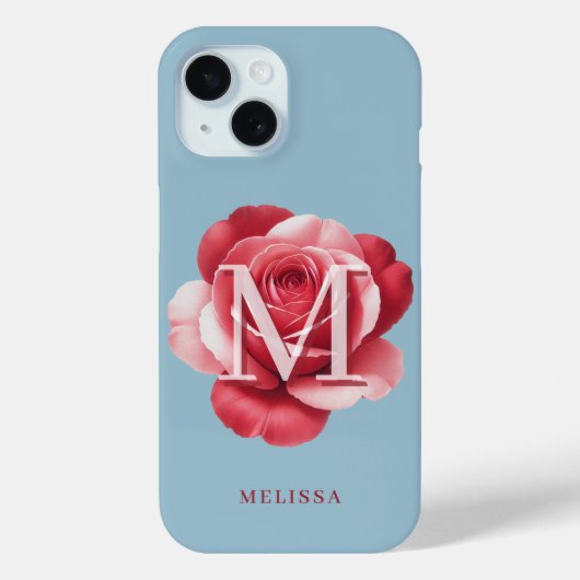 Benutzerdefinierte Anfangsbuchstabe-Rosen-iPhone-H Case-Mate iPhone Hülle (Rückseite)