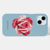 Benutzerdefinierte Anfangsbuchstabe-Rosen-iPhone-H Case-Mate iPhone Hülle (Rückseite (Horizontal))