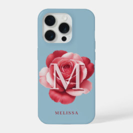 Benutzerdefinierte Anfangsbuchstabe-Rosen-iPhone-H iPhone 15 Pro Hülle
