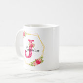 Benutzerdefinierte Anfangsbuchstabe und Name Tasse (Vorderseite Links)