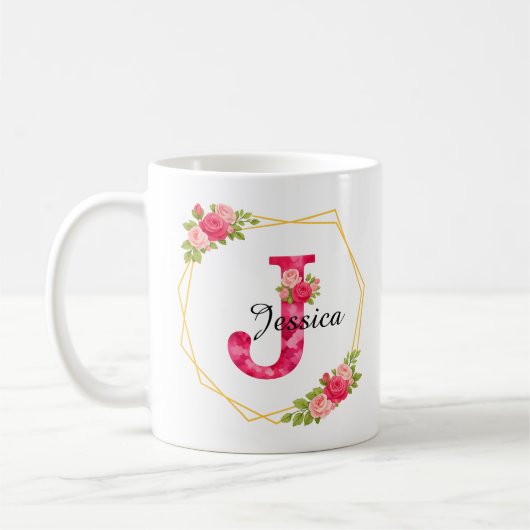 Benutzerdefinierte Anfangsbuchstabe und Name Tasse (Links)