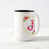 Benutzerdefinierte Anfangsbuchstabe und Name Tasse (VorderseiteRechts)
