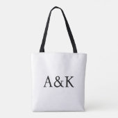 Benutzerdefinierte Anfangsbuchstaben auf Weiß Tasche (Rückseite)
