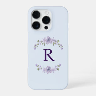 Benutzerdefinierte Anfangsbuchstaben Blumen iPhone 16 Pro Hülle