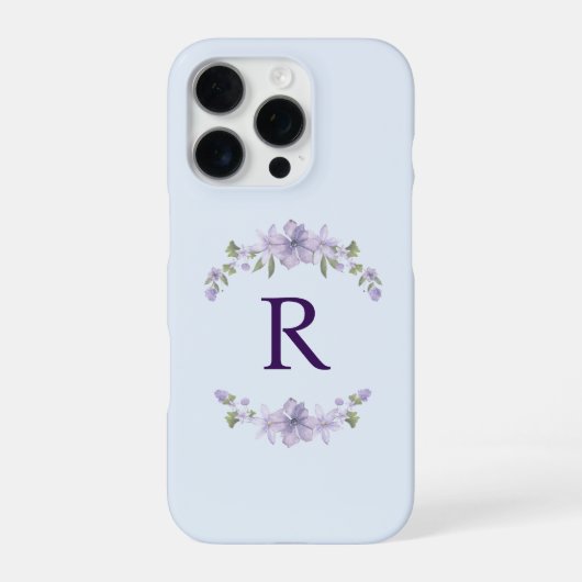 Benutzerdefinierte Anfangsbuchstaben Blumen iPhone Hülle (Rückseite)