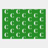 Benutzerdefinierte Anfangsbuchstaben Grüne Farbtön Geschenkpapier Set (Vorderseite 3)