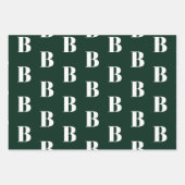 Benutzerdefinierte Anfangsbuchstaben Grüne Farbtön Geschenkpapier Set (Vorderseite 2)