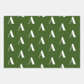 Benutzerdefinierte Anfangsbuchstaben Grüne Farbtön Geschenkpapier Set (Vorderseite)