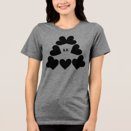 Benutzerdefinierte Anfangsbuchstaben Herz Dreieck  Tri-Blend Shirt