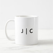 Benutzerdefinierte Anfangsbuchstaben Monogramm Min Kaffeetasse (Links)