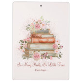 Benutzerdefinierte Angebotsbücher und rosa Rosen, Klemmbrett (Rückseite)