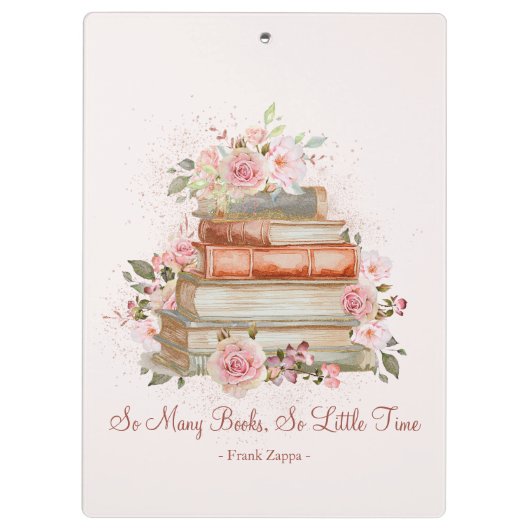 Benutzerdefinierte Angebotsbücher und rosa Rosen, Klemmbrett (Rückseite)