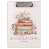 Benutzerdefinierte Angebotsbücher und rosa Rosen, Klemmbrett (Vorderseite)