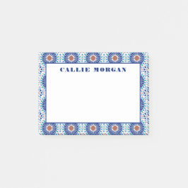 benutzerdefinierte Anmerkungen zu blauem geometris Post-it Klebezettel