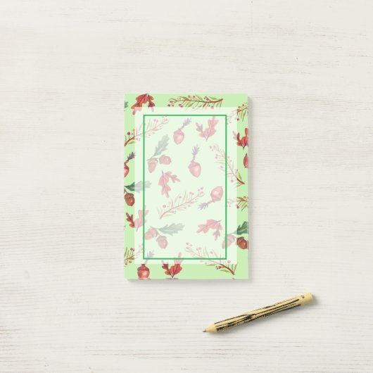 Benutzerdefinierte Anmerkungen zum Herbstmuster Post-it Klebezettel (Auf Schreibtisch)