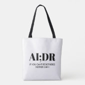 Benutzerdefinierte Anti-KI-Bücher KI;DR Tasche (Rückseite)