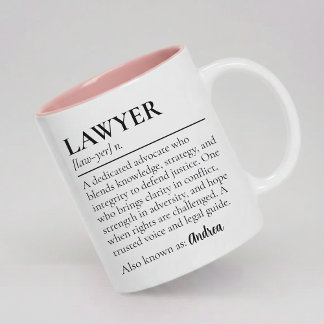 Benutzerdefinierte Anwalt Definition Geschenktasse Zweifarbige Tasse