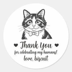 Benutzerdefinierte Anzug-Katze Hochzeitsgeschenk-A Runder Aufkleber