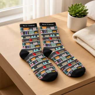 Benutzerdefinierte Apothekeregale Name Socken für
