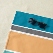 Benutzerdefinierte Aquamarin-blaugelbe Rosa Streif Strandtuch (Beispiel)