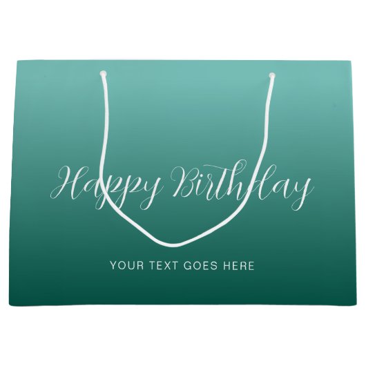 Benutzerdefinierte Aquamarine Vorlage Handgeschrie Große Geschenktüte (Vorderseite)