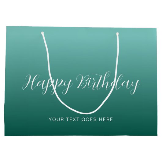 Benutzerdefinierte Aquamarine Vorlage Handgeschrie Große Geschenktüte (Rückseite)