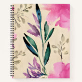 Benutzerdefinierte Aquarell-Blume Rosa Lila modern Notizblock (Vorderseite)