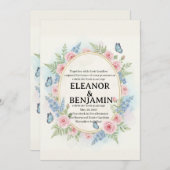 Benutzerdefinierte Aquarell-Blumen-Hochzeitseinlad Einladung (Vorne/Hinten)